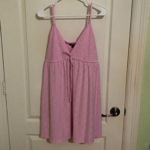 Light pink mini dress.